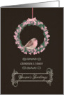 For Grandson and his Family, Season’s Tweetings, robin, wreath card