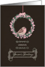 For Grandson, Season’s Tweetings, robin and wreath card