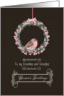 For Grandma and Grandpa, Season’s Tweetings, robin and wreath card