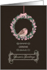 For Grandma, Season’s Tweetings, robin and wreath card