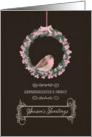 For Granddaughter and her Family, Season’s Tweetings, robin & wreath card