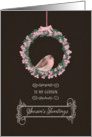 For Godson, Season’s Tweetings, robin & wreath card