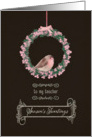 To my teacher, Season’s Tweetings, robin & wreath card