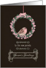 To the new parents, Season’s Tweetings, robin & wreath card