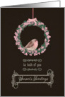 For couple, Season’s Tweetings, robin & wreath card