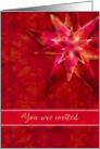 You are invited to an open house Christmas Party, glowing star card
