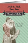 Dear Son, Deck the Hall, Vintage Christmas card