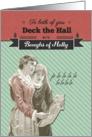 To both of you, Deck the Hall, Vintage Christmas card