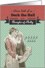 From both of us, Deck the Hall, Vintage Christmas card