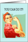 You can do it, Cancer Encouragement Card, Retro card