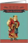 For Godson, HO HO HO from Santa, Vintage card