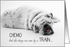 Cancer encouragement card, Chemo, exhausted Bulldog card