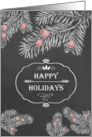 Happy Holidays, Business Christmas Card, Chalkboard effect card