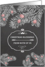 Christmas Blessings from Both of Us, Chalkboard effect card