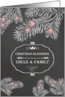 Christmas Blessings for my Uncle and his Family, Chalkboard effect card