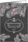 Christmas Blessings for Chaplain and his Wife, Chalkboard effect card