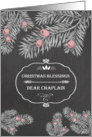 Christmas Blessings for Chaplain, Chalkboard effect card