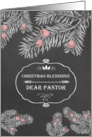 Christmas Blessings for Pastor, Chalkboard effect card