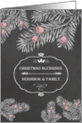Christmas Blessings for Neighbor and Family, Chalkboard effect card