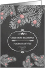 Christmas Blessings for Both of You, Chalkboard effect card