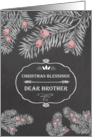 Christmas Blessings for Brother, Chalkboard effect card