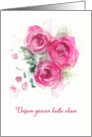 Happy Birthday in Turkish, Watercolor Roses card