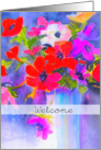 welcome to the neighborhood! Anemones in vase card