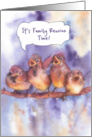 Invitation to a family reunion, sparrows, watercolor painting card