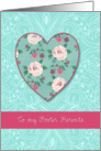 To my Foster Parents, thank you, roses and heart card