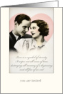 you are invited, wedding invitation, vintage couple card