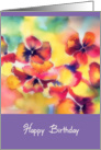 happy birthday, watercolor painting pansy, lavender card