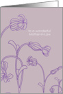 to a very special mother-in-law, floral purple card