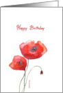 Christian birthday card, red poppies, Irish blessing card