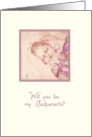 will you please be my godparents, pink card