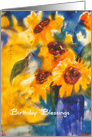 Birthday blessings, Christian birthday card, sunflowers card