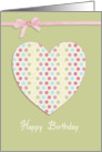 Happy Birthday to my Friend Polka Dots Heart and Ribbon Effect card