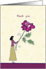 thank you for your help and kindness, illustration, lady with rose card