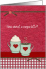 how about a cuppa coffee, two mugs on red background card