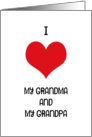 I love my grandma and grandpa, Happy Grandparents Day card