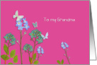 to my Grandma, happy Grandparents Day, flowers and butterflies card