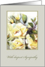 With deepest Sympathy, white Roses, Watercolor Painting card