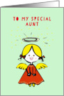 To my Aunt, Merry Christmas, angel card