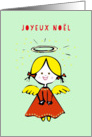 Joyeux Nol, Merry Christmas in French, Angel card