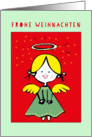 Frohe Weihnachten, Merry Christmas in German, Angel card