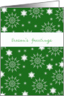 Season’s Greetings, Business Christmas card, snowflake, green card