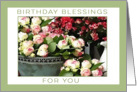 Birthday Blessings, Red, Pink and White Roses card