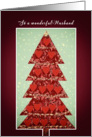 To my wonderful Husband, Christmas Tree with Hearts card