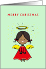 Merry Christmas, cute Hispanic Angel card