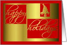 Happy Holidays, Business Christmas card, gold effect, card