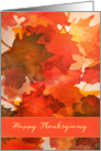 Happy Thanksgiving, Watercolor Painting, Fall Leaves card